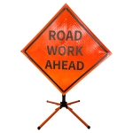 Roll Up Sign & Stand - Be Prepared To Stop Reflective Road Work Roll Up Traffic Sign